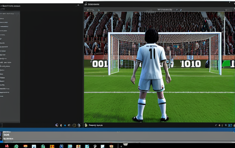 **
A frustrated gamer intensely playing FC Online on their PC, with a visible glitch on the screen: a player model is missing textures, appearing as a ghostly figure on the field. The gamer is reaching for the "Print Screen" button, ready to report the bug. Focus on the emotion of frustration mixed with determination.
**